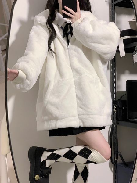 men's down parkas white japanese kawaii fluffy coat y2k women aesthetic fairy grunge jacket warm outwear ber ear hooded jackets cute 23, Black
men's down parkas white japanese kawaii fluffy coat y2k women aesthetic fairy grunge jacket warm outwear ber ear hooded jackets cute 23, Black