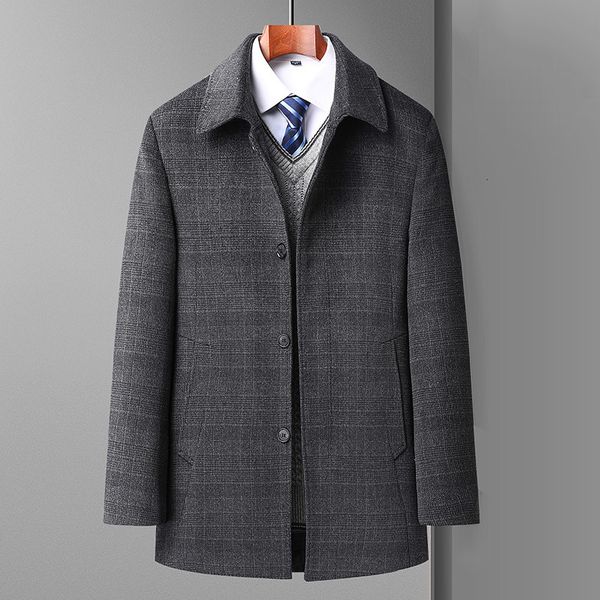 men's wool blends autumn and winter fleece warm en coats mens casual windbreaker solid color midlength overcoat business jacket 230107, Black
men's wool blends autumn and winter fleece warm en coats mens casual windbreaker solid color midlength overcoat business jacket 230107, Black