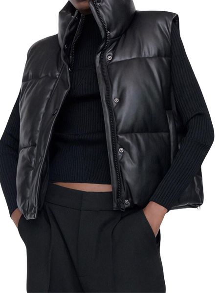 women's vests women s winter pu leather crop puffer vest lightweight stand collar sleeveless jacket coat warm padded gilet outerwear wi, Black;white
women's vests women s winter pu leather crop puffer vest lightweight stand collar sleeveless jacket coat warm padded gilet outerwear wi, Black;white