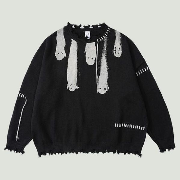hip hop knitted sweaters men vintage hole streetwear casual o-neck pullover unisex
hip hop knitted sweaters men vintage hole streetwear casual o-neck pullover unisex
