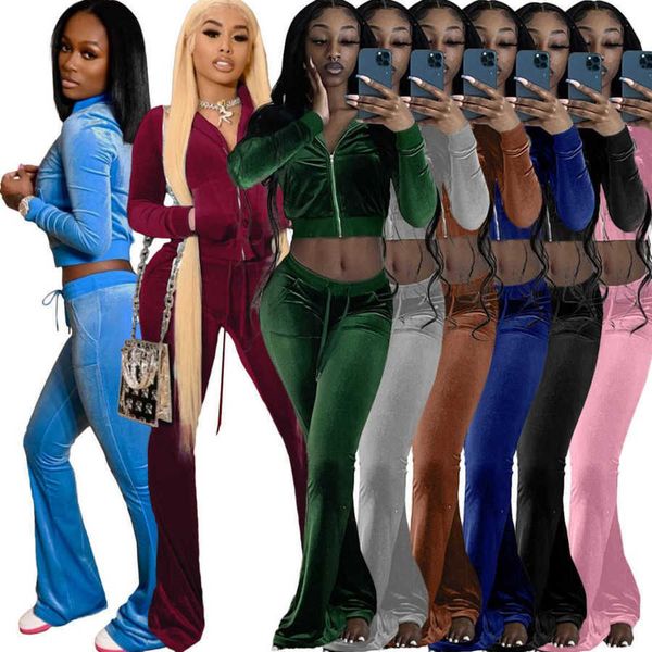 autumn winter women velvet tracksuits fashion zippers coat crop and high waist flared pants outfits jogging suit sweatsuits, Gray
autumn winter women velvet tracksuits fashion zippers coat crop and high waist flared pants outfits jogging suit sweatsuits, Gray