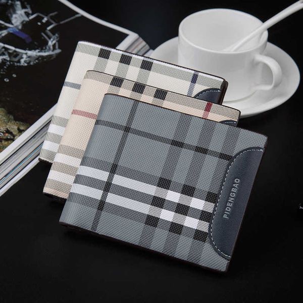 shops sell designer bags y new men's wallet fashion short young plaid card