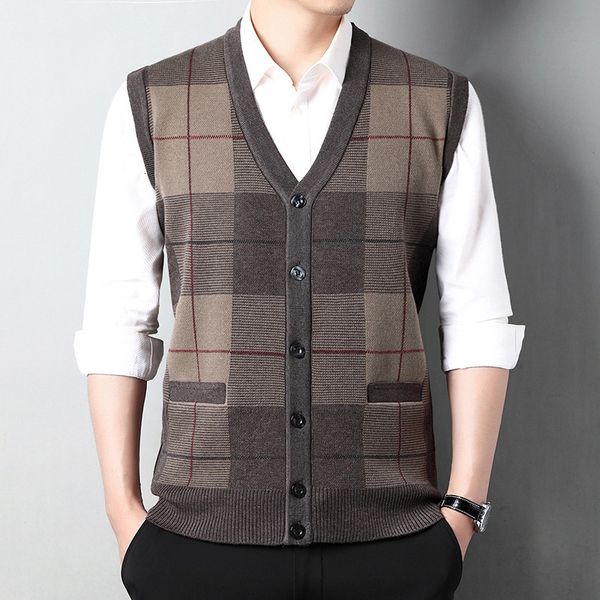 men s vests autumn and winter v neck imitation wool sweater cardigan warm 230107, Black;white
men s vests autumn and winter v neck imitation wool sweater cardigan warm 230107, Black;white