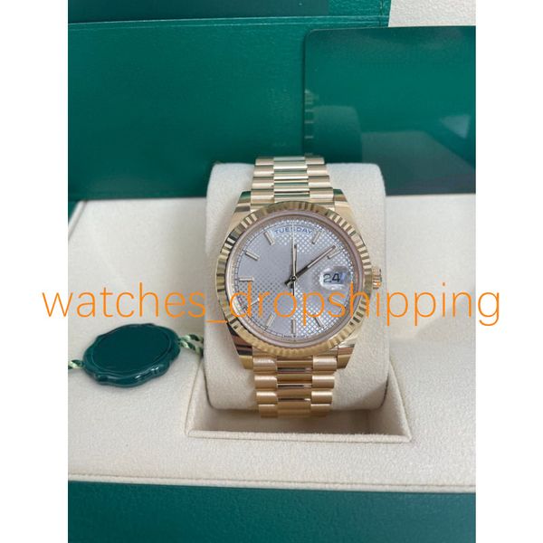 luxury watch silver plaid dial 41mm 18k gold daydate stainless steel case watchband high-quality luminous men's president wristwatch, Slivery;brown
luxury watch silver plaid dial 41mm 18k gold daydate stainless steel case watchband high-quality luminous men's president wristwatch, Slivery;brown