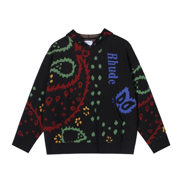 men's sweaters rhude loose oversize paisley sweater hoodies men fashion knit hoody streetwear vintage women pullover male clothing casu, White;black
men's sweaters rhude loose oversize paisley sweater hoodies men fashion knit hoody streetwear vintage women pullover male clothing casu, White;black
