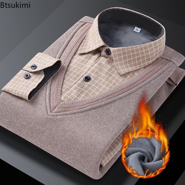 men s t shirts autumn winter warm sweater velvet thick fleece fake two piece shirt classic fashion male pullover casual shirts 230107, White;black
men s t shirts autumn winter warm sweater velvet thick fleece fake two piece shirt classic fashion male pullover casual shirts 230107, White;black