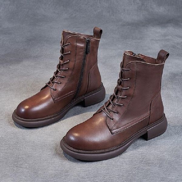 women boots genuine leather 2023 fashion british style cow leather women shoes chunky boots winter shoes da023, Black
women boots genuine leather 2023 fashion british style cow leather women shoes chunky boots winter shoes da023, Black