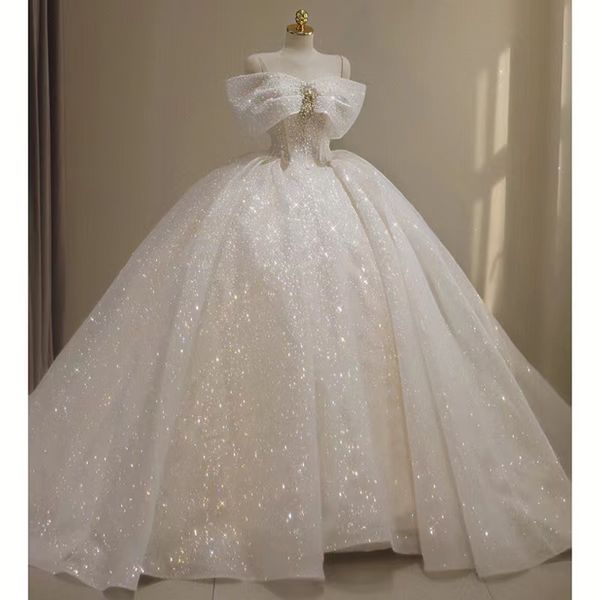 sparkly a line wedding dress sequined appliques long blingbling dubai saudi arabic ball gown bridal dresses off the shoulder open back brida, White
sparkly a line wedding dress sequined appliques long blingbling dubai saudi arabic ball gown bridal dresses off the shoulder open back brida, White