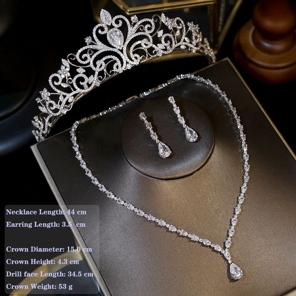 earrings necklace silver color zirconia wedding jewelry set of 3 pcs fashion bridal crown tiaras and for women 230107
earrings necklace silver color zirconia wedding jewelry set of 3 pcs fashion bridal crown tiaras and for women 230107