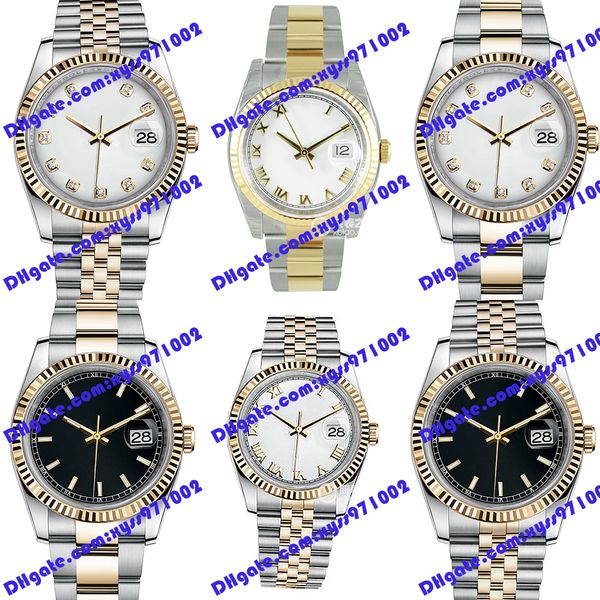6 model white men's watch 2813 automatic women's watch 116233 36mm black dial gold stainless steel strap sapphire glass wristwatch, Slivery;brown
6 model white men's watch 2813 automatic women's watch 116233 36mm black dial gold stainless steel strap sapphire glass wristwatch, Slivery;brown