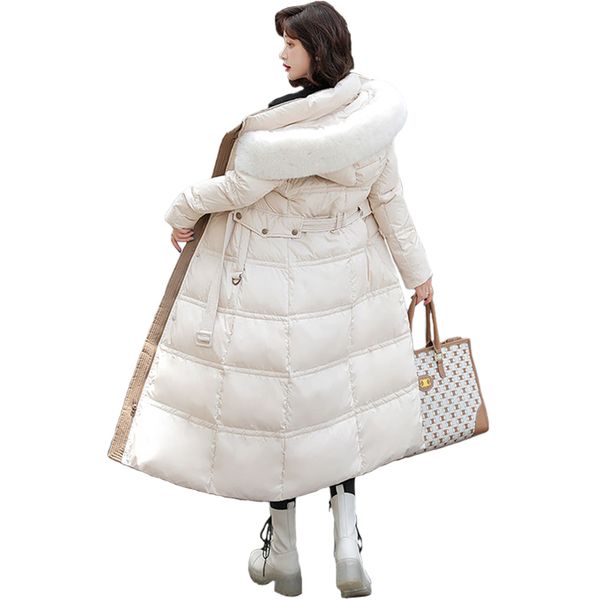 new korean version women's down cotton coat slim belt style padded jacket knee long wool collar hooded womens winter coats warm designe, Black
new korean version women's down cotton coat slim belt style padded jacket knee long wool collar hooded womens winter coats warm designe, Black