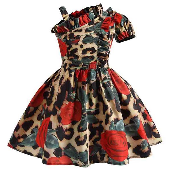 girl's dresses baby girls clothes princess dress summer rose leopard print one word collar skirt sets toddler children's clothing, Red;yellow
girl's dresses baby girls clothes princess dress summer rose leopard print one word collar skirt sets toddler children's clothing, Red;yellow