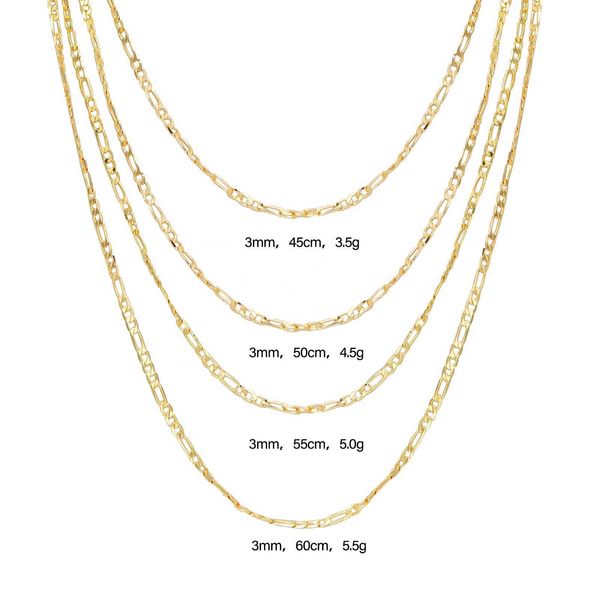 elfic 14k plated gold chain for men 3 1 figaro link necklace pendants cadena de oro laminado, Silver
elfic 14k plated gold chain for men 3 1 figaro link necklace pendants cadena de oro laminado, Silver