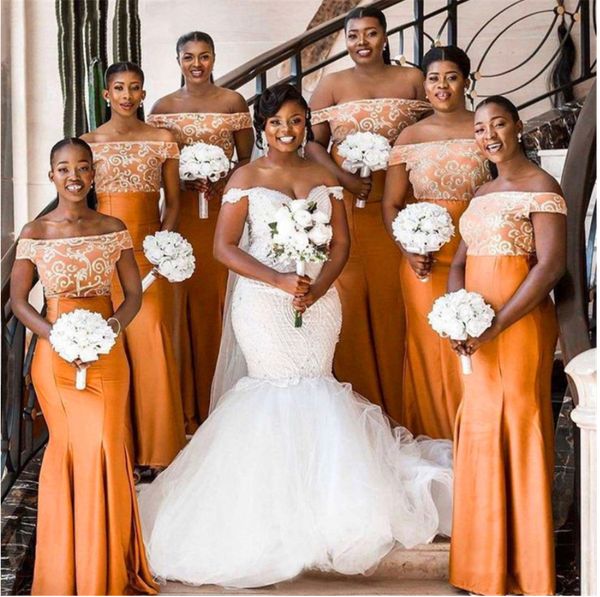 orange mermaid african bridesmaid dress off the shoulder floor length satin wedding guest gown for women cheap, White;pink
orange mermaid african bridesmaid dress off the shoulder floor length satin wedding guest gown for women cheap, White;pink