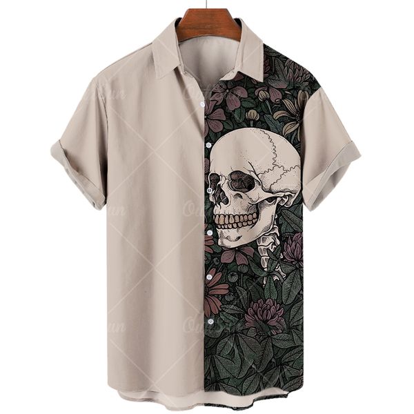 men s casual shirts skull hawaiian shirt summer short sleeve harajuku digital print oversized t shirt 230107, White;black
men s casual shirts skull hawaiian shirt summer short sleeve harajuku digital print oversized t shirt 230107, White;black