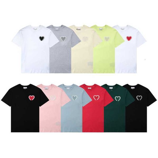 paris fashion mens designer t shirt amis embroidered red heart solid color big love round neck heart short sleeve t-shirt for men and women, White;black
paris fashion mens designer t shirt amis embroidered red heart solid color big love round neck heart short sleeve t-shirt for men and women, White;black