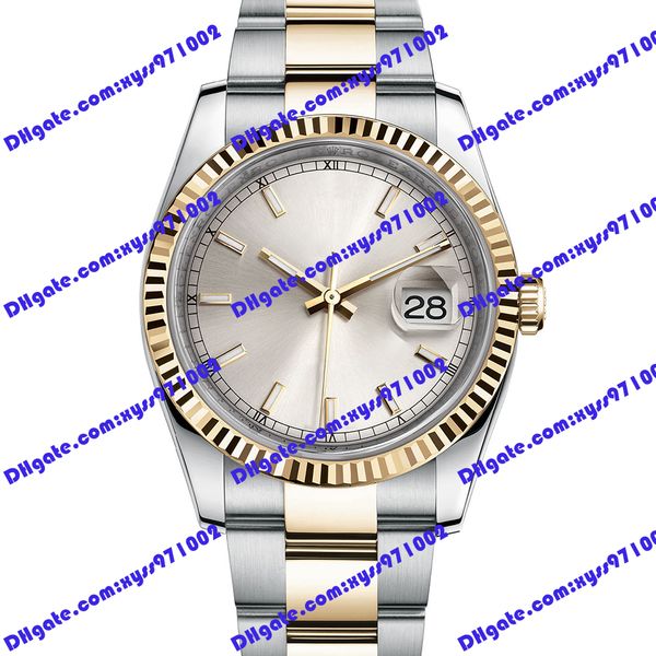 highquality factory men's watch 2813 automatic mechanical watch 116233 36mm silver dial gold stainless steel strap sapphire glass wrist, Slivery;brown
highquality factory men's watch 2813 automatic mechanical watch 116233 36mm silver dial gold stainless steel strap sapphire glass wrist, Slivery;brown