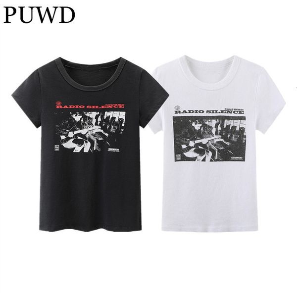 women s t shirt puwd soft stretchy tee women cotton thin crewneck collar fashion ladies print tshirt y2k vintage female streetwear 230107, White
women s t shirt puwd soft stretchy tee women cotton thin crewneck collar fashion ladies print tshirt y2k vintage female streetwear 230107, White