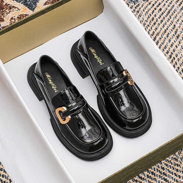dress shoes british style women's new spring and autumn soled thick heel casual small leather shoes, Black
dress shoes british style women's new spring and autumn soled thick heel casual small leather shoes, Black