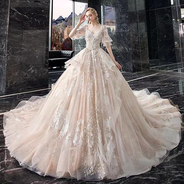 african dubai elegant long sleeves a-line wedding dresses sheer crew neck lace appliques beaded vestios de novia bridal gowns with buttons p, White
african dubai elegant long sleeves a-line wedding dresses sheer crew neck lace appliques beaded vestios de novia bridal gowns with buttons p, White