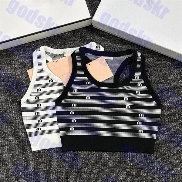 womens knitted tanks letter print cropped black white striped vests fashion sports bra two colors
womens knitted tanks letter print cropped black white striped vests fashion sports bra two colors