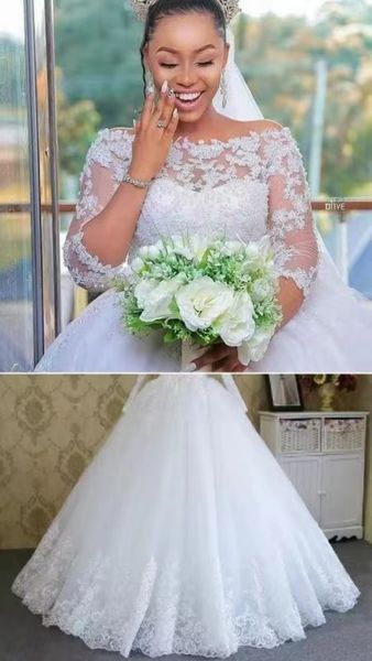 graceful lace neck beach a line wedding dresses backless 3d floral bridal gowns appliqued lace tulle vestido de novia plus size, White
graceful lace neck beach a line wedding dresses backless 3d floral bridal gowns appliqued lace tulle vestido de novia plus size, White