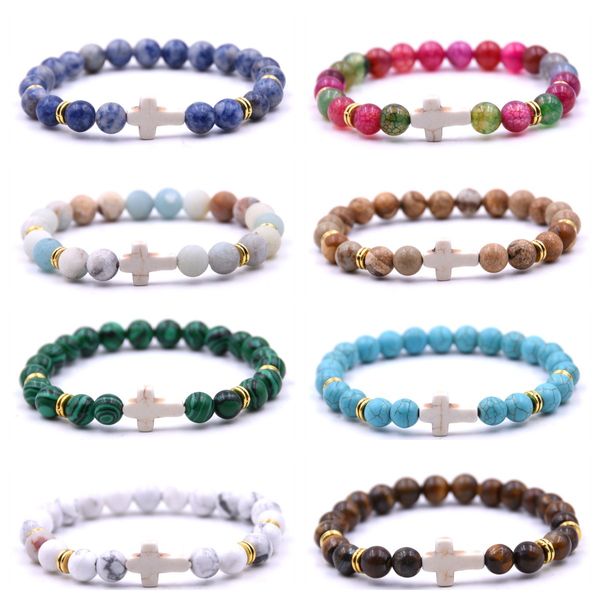 fashion 8mm natural stone strand cross charms bracelets for women elasticity yoga bangle men jewelry, Black
fashion 8mm natural stone strand cross charms bracelets for women elasticity yoga bangle men jewelry, Black