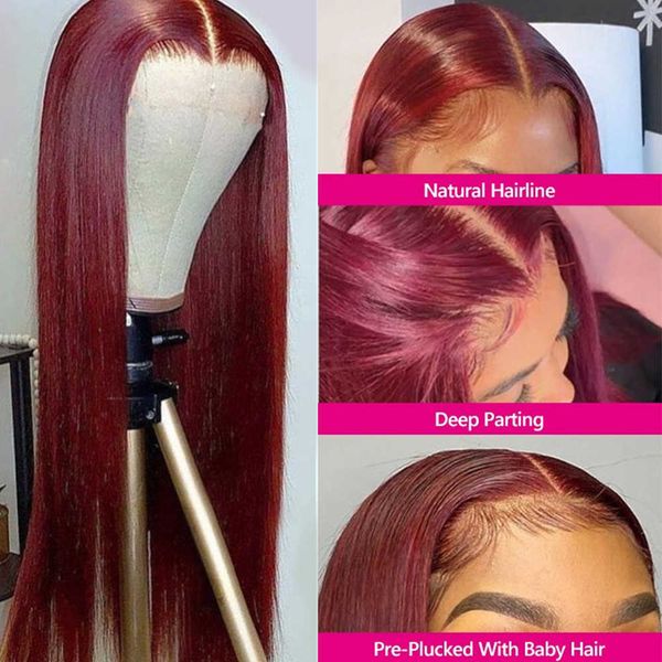 nxy lace wigs 99j burgundy straight front 30 32 inch colored human hair for black women brazilian 13x4 hd frontal 230106, Black;brown
nxy lace wigs 99j burgundy straight front 30 32 inch colored human hair for black women brazilian 13x4 hd frontal 230106, Black;brown