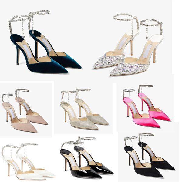 fashion designer pumps brand sandals patent leather crystal chain ankle buckle pointed saeda 100 high heels summer fashion direct suit shows, Black
fashion designer pumps brand sandals patent leather crystal chain ankle buckle pointed saeda 100 high heels summer fashion direct suit shows, Black