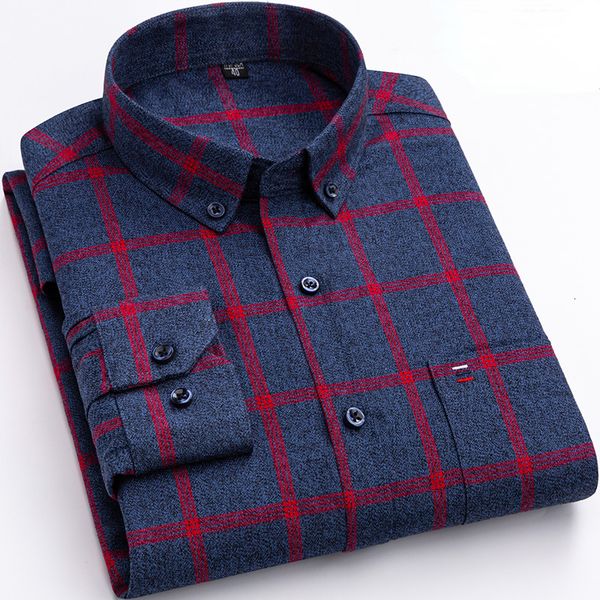 men's casual shirts spring autumn pure cotton plaid long sleeve regular fit men oversized checked leisure male blouses 230107, White;black
men's casual shirts spring autumn pure cotton plaid long sleeve regular fit men oversized checked leisure male blouses 230107, White;black