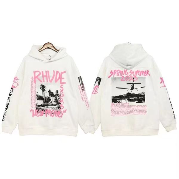 men's rhude designer correct version of the print niche hoody tide washed made old vintage american high streetjhnbrdsq, Black
men's rhude designer correct version of the print niche hoody tide washed made old vintage american high streetjhnbrdsq, Black