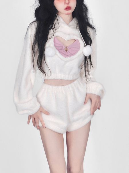 women s two piece pants warm white sweet set women korean style kawaii cute short female lolita japanese hoodie suit autumn 230109
women s two piece pants warm white sweet set women korean style kawaii cute short female lolita japanese hoodie suit autumn 230109