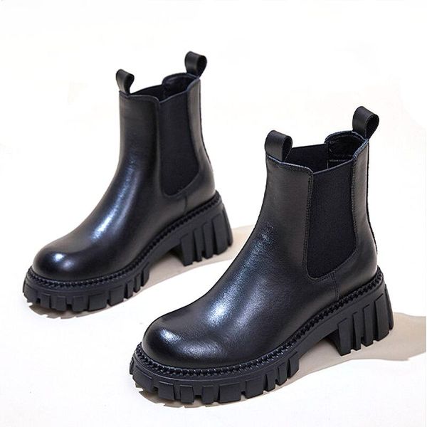 genuine leather ankle boots for women rubber thick sole fashion shoes martens brand da022, Black
genuine leather ankle boots for women rubber thick sole fashion shoes martens brand da022, Black