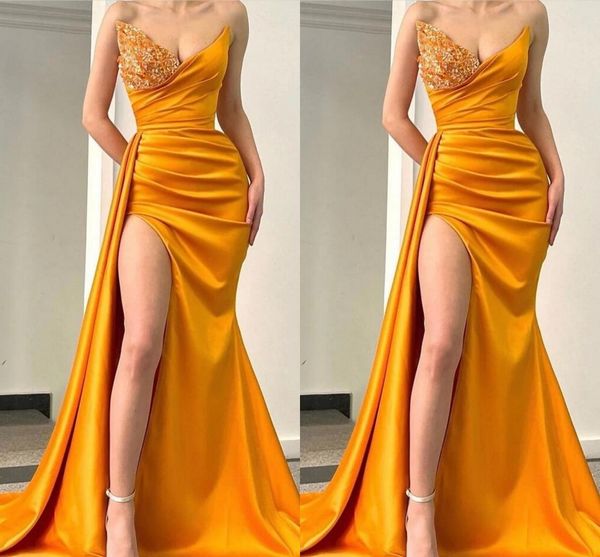 yellow mermaid prom dresses for women plus size beaded sequined pleats high side split formal wear evening party gowns speical occasion dres, Black
yellow mermaid prom dresses for women plus size beaded sequined pleats high side split formal wear evening party gowns speical occasion dres, Black