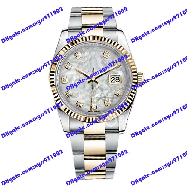 highquality men's watch 2813 automatic machinery women's watch 116233 36mm white fritillaria dial gold stainless steel strap wrist, Slivery;brown
highquality men's watch 2813 automatic machinery women's watch 116233 36mm white fritillaria dial gold stainless steel strap wrist, Slivery;brown