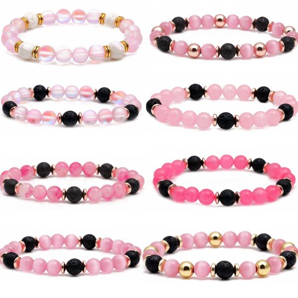 rose quartz stone pink opal glass beads strand bracelet for women girl jewelry, Black
rose quartz stone pink opal glass beads strand bracelet for women girl jewelry, Black