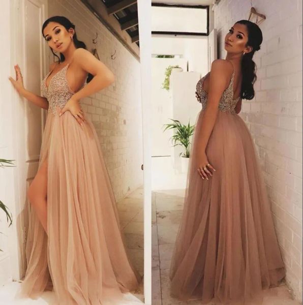 2023 blush prom dresses beaded sequins designer side slit spaghetti straps custom made ruched evening party gowns vestidos formal occasion w, Black
2023 blush prom dresses beaded sequins designer side slit spaghetti straps custom made ruched evening party gowns vestidos formal occasion w, Black