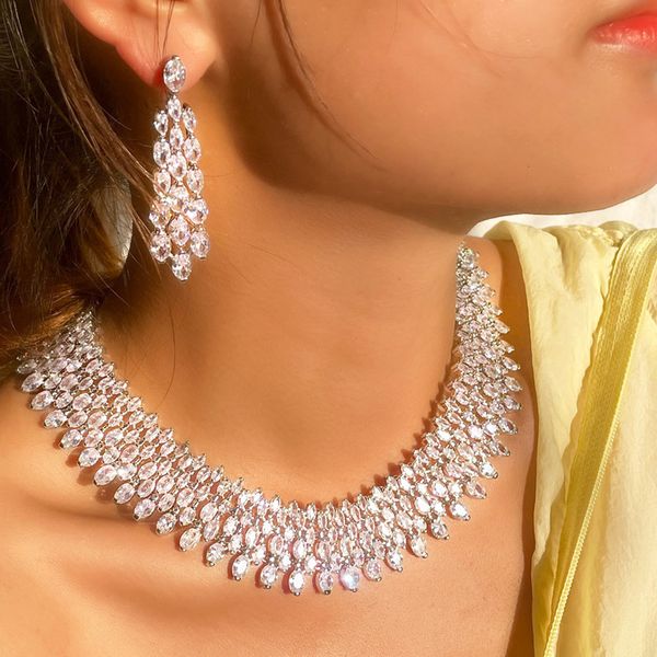 earrings necklace cwwzircons luxury chunky full cubic zirconia paved dinner party bridal wedding choker big jewelry sets for women t644 2301, Silver
earrings necklace cwwzircons luxury chunky full cubic zirconia paved dinner party bridal wedding choker big jewelry sets for women t644 2301, Silver