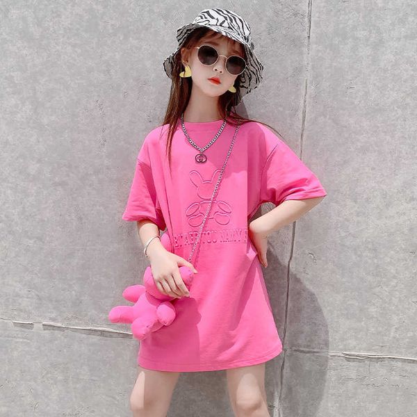 t-shirts girls t-shirt summer new short sleeve long t-shirt loose casual cartoon solid dress fashion children's clothing mid-length t2, Blue
t-shirts girls t-shirt summer new short sleeve long t-shirt loose casual cartoon solid dress fashion children's clothing mid-length t2, Blue
