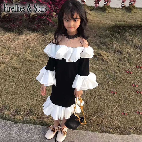 girl's dresses summer girls dress baby hip dress kids vestidos children streetwear clothes ruffle neck sleeve shoulderless fishtail 2-1, Red;yellow
girl's dresses summer girls dress baby hip dress kids vestidos children streetwear clothes ruffle neck sleeve shoulderless fishtail 2-1, Red;yellow