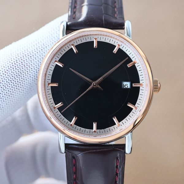 mans watch 42mm automatic mechanical wristwatches business leather montre de luxe watches for men, Slivery;brown
mans watch 42mm automatic mechanical wristwatches business leather montre de luxe watches for men, Slivery;brown