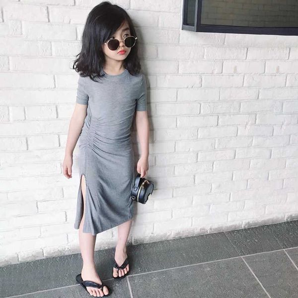 girl's dresses summer girls dress toddler dress for baby kids vestidos children streetwear clothes slit irregular pleated skinny 2-11y, Red;yellow 
girl's dresses summer girls dress toddler dress for baby kids vestidos children streetwear clothes slit irregular pleated skinny 2-11y, Red;yellow