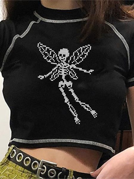 women s t shirt gothic graphic butterfly skull print t shirt punk streetwear summer casual y2k e girl tee slim vintage grunge women s crop 2, White
women s t shirt gothic graphic butterfly skull print t shirt punk streetwear summer casual y2k e girl tee slim vintage grunge women s crop 2, White