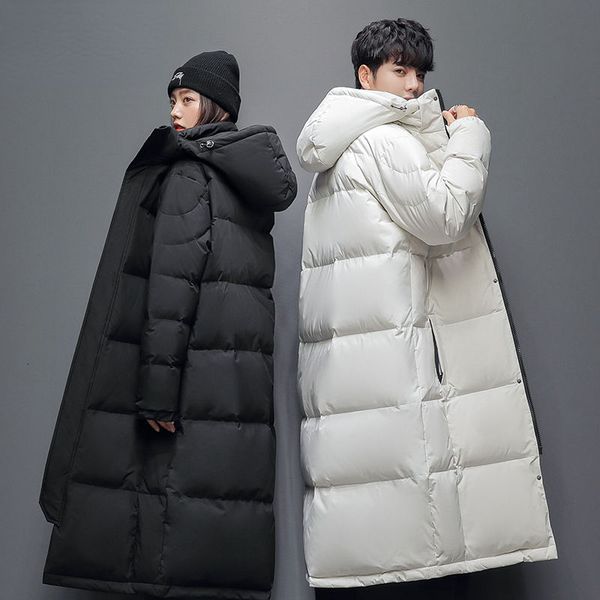 men's vests couple long black white down cotton jacket winter autumn thickening warm women loose men coat 230107
men's vests couple long black white down cotton jacket winter autumn thickening warm women loose men coat 230107