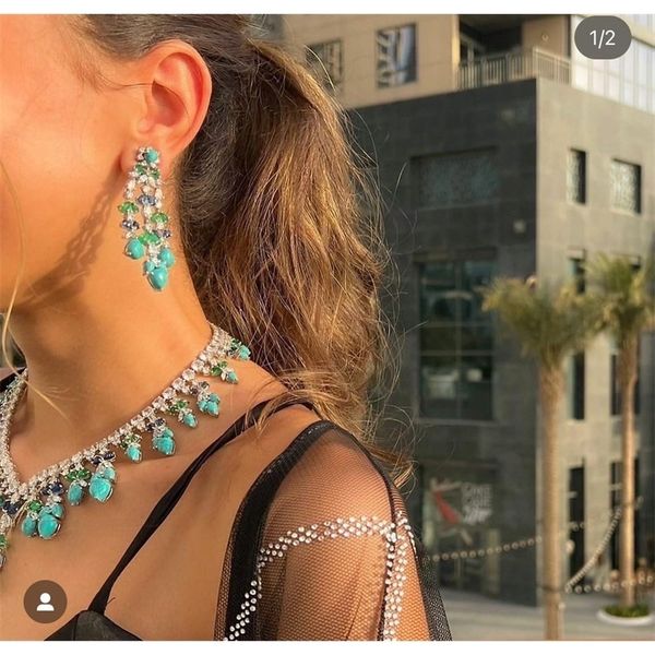 earrings necklace janekelly 4pcs bridal zirconia full jewelry sets for women party luxury dubai nigeria cz crystal wedding e230107, Silver
earrings necklace janekelly 4pcs bridal zirconia full jewelry sets for women party luxury dubai nigeria cz crystal wedding e230107, Silver