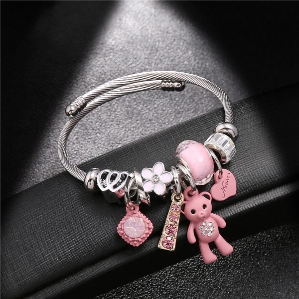 bangle fashion bracelets bangles stainless steel diy jewelry bear pendant hearts love women s bracelet cuff charms pulseras 230107, Black
bangle fashion bracelets bangles stainless steel diy jewelry bear pendant hearts love women s bracelet cuff charms pulseras 230107, Black