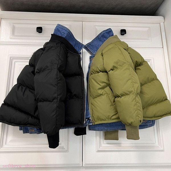 kids down coat jacket parkas fashion with classic letter hooded large pocket jackets winter warm cotton coats 2 colors for boys girls, Blue;gray
kids down coat jacket parkas fashion with classic letter hooded large pocket jackets winter warm cotton coats 2 colors for boys girls, Blue;gray