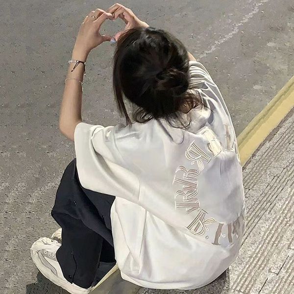 women's tshirt dayifun cotton embroidered women summer short sleeve loose oneck harajuku oversize graphic tee hiphop streetwear 230110, White
women's tshirt dayifun cotton embroidered women summer short sleeve loose oneck harajuku oversize graphic tee hiphop streetwear 230110, White