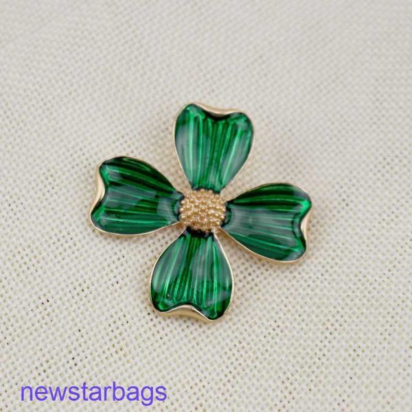 manufacturer gift wholesale cuifali green enamel clover brooch pin accessories, Gray