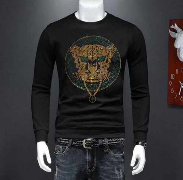 2023 borunke new rhinestone sweatshirt men's casual men's pullover pullover top, Black
2023 borunke new rhinestone sweatshirt men's casual men's pullover pullover top, Black